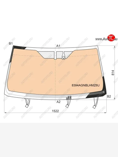 Стекло лобовое (обогрев щеток, обогрев полный, датчик дождя, молдинг) FUYAO (зеленое) Toyota Land Cruiser Prado J150 3-ий рестайлинг (2020-2025)