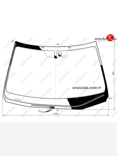 Стекло лобовое (обогрев, щеток, датчик дождя, 2 антенны) FUYAO (зеленое) Lexus NX200T Z10 (2014-2017)