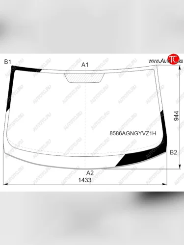 Стекло лобовое (молдинг) FUYAO (зеленое) Volkswagen Jetta A5 седан (2005-2011)