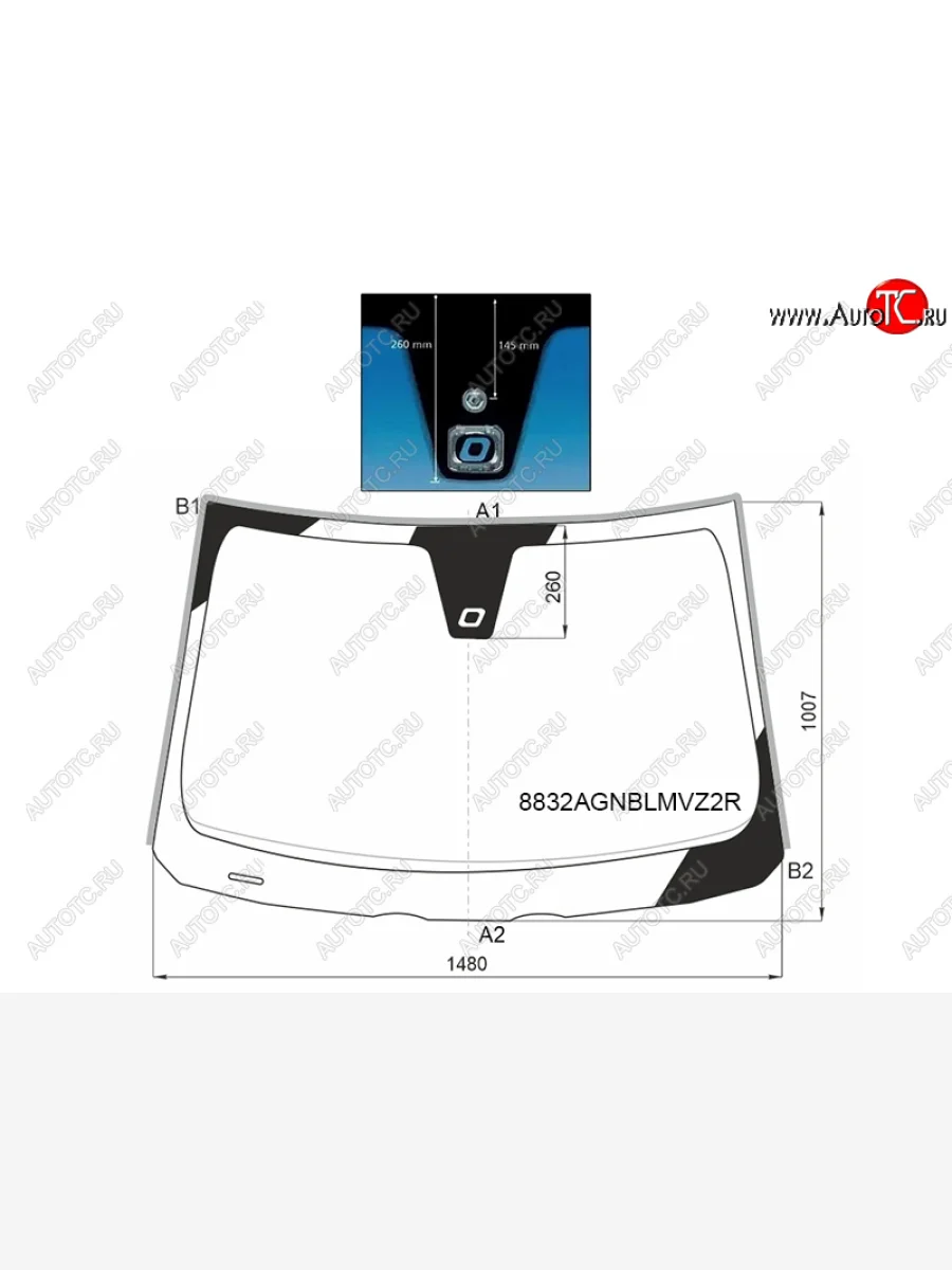 Стекло лобовое (Датчик дождя Молдинг) Volvo C30 06-13  S40 04-12  V50 03-12 FUYAO 8832AGNBLMVZ2R  в Воронеже Воронежской области