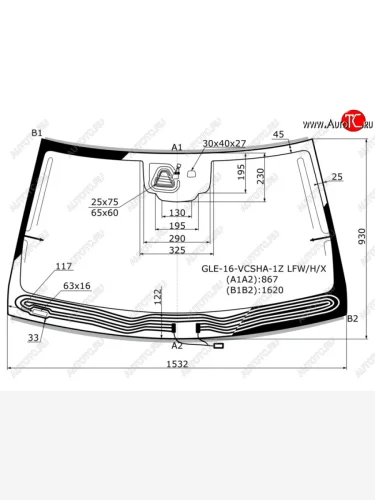 Стекло лобовое (Обогрев щеток Антенна Камера Датчик дождя Молдинг) Mercedes-Benz GLE 15-  GLS-C XYG GLE-16-VCSHA-1Z LFW/H/X