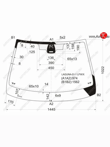 Стекло лобовое (Датчик дождя) Renault Laguna 00-05 XYG LAGUNA-01-1 LFW/X