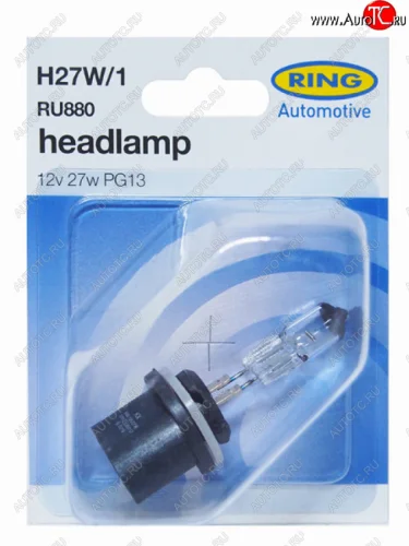 Лампа головного освещения H27W1  12V 27W Блистер 1 шт. RING RU880