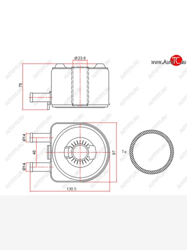 Радиатор масляный CITROEN BERLINGO 96-JUMPER 94-RELAY 02-FIAT DUCATO 94-PEUGEOT 307 00-BOXER 94 SAT ST-1103.H4