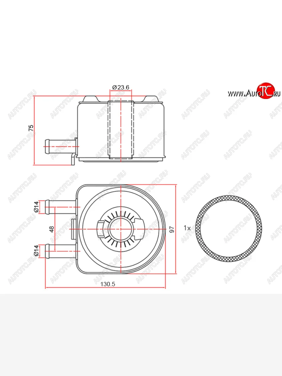 Радиатор масляный CITROEN BERLINGO 96-JUMPER 94-RELAY 02-FIAT DUCATO 94-PEUGEOT 307 00-BOXER 94 SAT ST-1103.H4  в Керчи Республика Крым