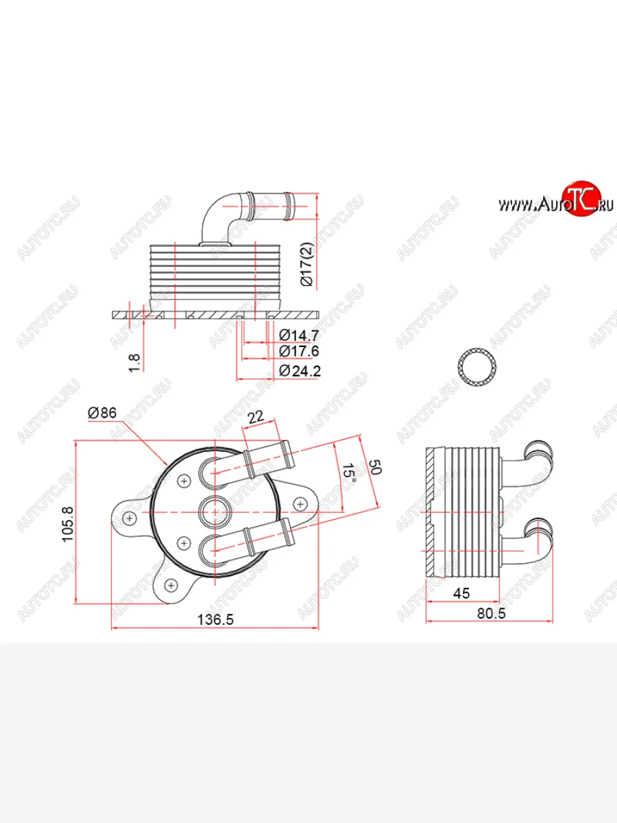 Радиатор масляный АКПП MAZDA 3 13-MAZDA 6 12-CX-5 11- SAT ST-FZ01-19-9F0  в Керчи Республика Крым