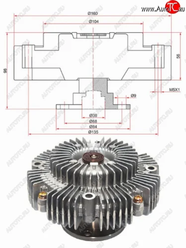 Виcкомуфта TOYOTA LANDCRUISER 200 1VDFTV 07- NPW T-173F, t173f NPW T-173F