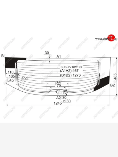 Стекло заднее (Цвет зеленый Обогрев) Subaru Impreza 11-16  XV 11-17  Impreza WRX 14-21  Impreza XYG SUB-XV RW/H/X