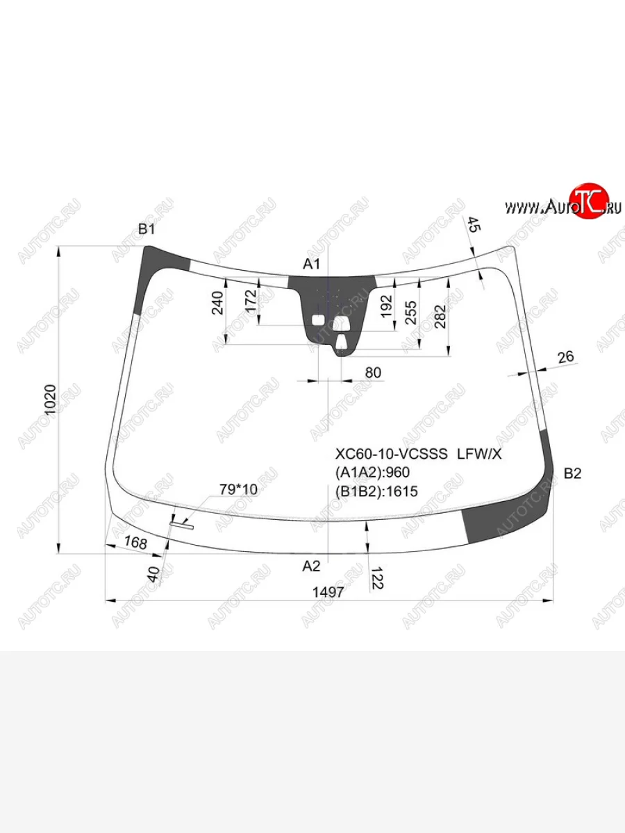 Стекло лобовое (две камеры, датчик дождя, прямоугольный датчик дождя) XYG Volvo XC60  дорестайлинг (2008-2013) (зеленое)  в Керчи Республика Крым