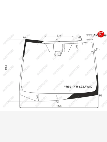 Стекло лобовое (Камера Место под датчик запотевания) Toyota Noah 17-22  Voxy 17-22  Esquire 17-21 XYG YR80-17-R-SZ LFW/X