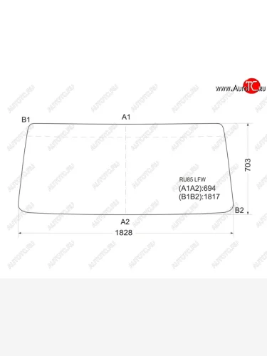 Стекло лобовое (В резинку) Toyota Dyna 84-95 / Hiace Truck 85-89 / ToyoAce 84-95 XYG RU85 LFW, ru85lfw XYG RU85 LFW