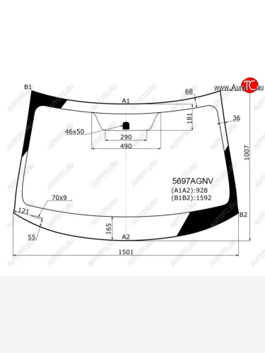 Стекло лобовое FUYAO (зеленое) Mitsubishi Outlander GF дорестайлинг (2012-2014)