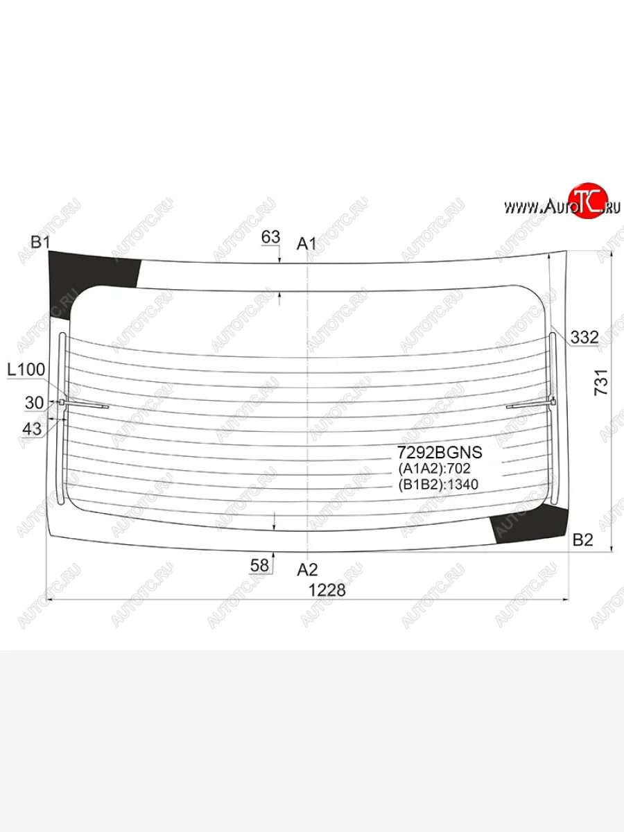 Стекло заднее (Цвет зеленый Обогрев 4D SED) Renault Logan 14-22  Dacia Logan 12-19  Renault Loga SISECAM 7292BGNS  в Керчи Республика Крым