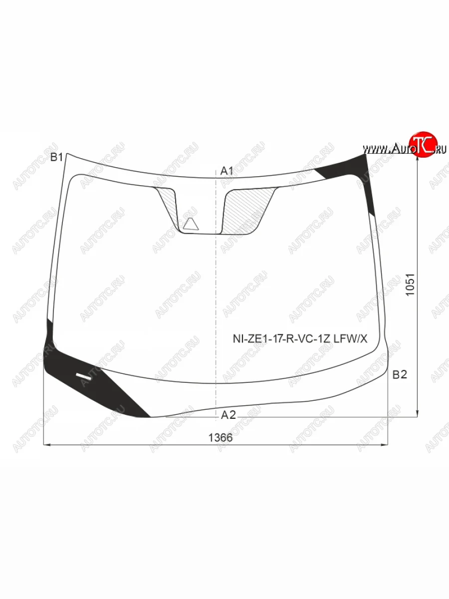 Стекло лобовое (камера) XYG Nissan Leaf 2 (ZE1) (2017-2025) (зеленое)  в Керчи Республика Крым