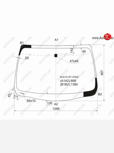 Стекло лобовое Nissan March 10-22  Micra 10-20 XYG NI-K13-VP LFW/X