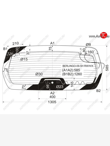 Стекло заднее (Цвет зеленый/ Обогрев) Citroen Berlingo 08-22 / Peugeot Partner 08-15 / Partner Tepee XYG BERLINGO-09-5H RW/H/X, berlingo095hrwhx XYG BERLINGO-09-5H RW/H/X