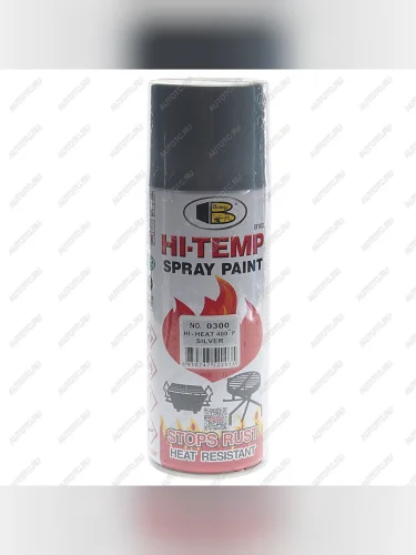 Краска термостойкая до +205С серебряная аэрозоль 400мл BOSNY BOSNY 0300