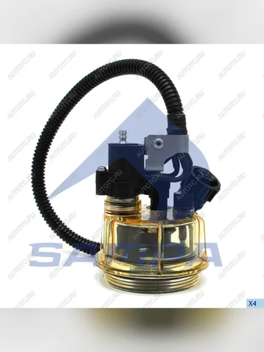 Стакан VOLVO FH,FM водосборный фильтра топливного с обогревом (с авт.сбросом воды) SAMPA SAMPA 034.304