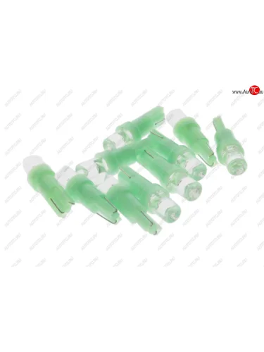 Лампа светодиодная 12V T5 W2x4.6d с патроном B8.5d 1 LED CONE Green MEGA ELECTRIC MEGA ELECTRIC 050212g