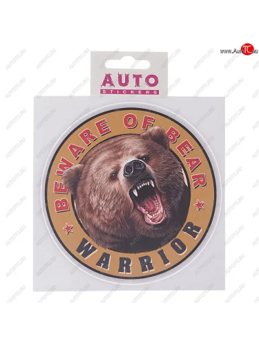 Наклейка виниловая вырезанная Медведь WARRIOR 12х12см полноцветная AUTOSTICKERS AUTOSTICKERS 060996