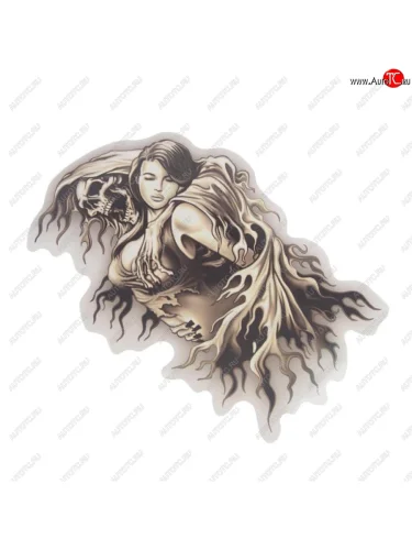 Наклейка виниловая вырезанная Смерть с девушкой 11х16.5см полноцветная AUTOSTICKERS AUTOSTICKERS 061351