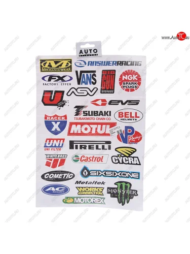 Наклейка виниловая вырезанная MOTEREX 25х35см в наборе полноцветная AUTOSTICKERS AUTOSTICKERS 073279