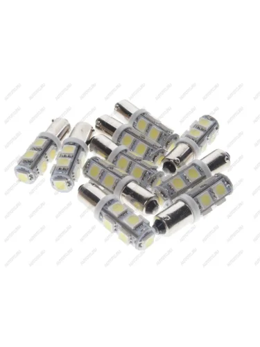 Лампа светодиодная 12V T4W BA9s 6000K 9 SMD 5050 White MEGA ELECTRIC MEGA ELECTRIC 090131w