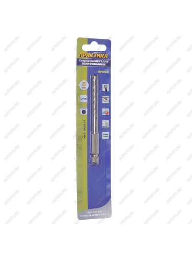 Сверло по металлу 5.0х106мм HSS 6-гранный хвостовик ПРАКТИКА ПРАКТИКА 037-602