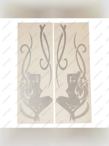 Наклейка на боковое стекло Девушка №1 серебро наружная 50х50см комплект AUTOSTICKERS AUTOSTICKERS 05160046914