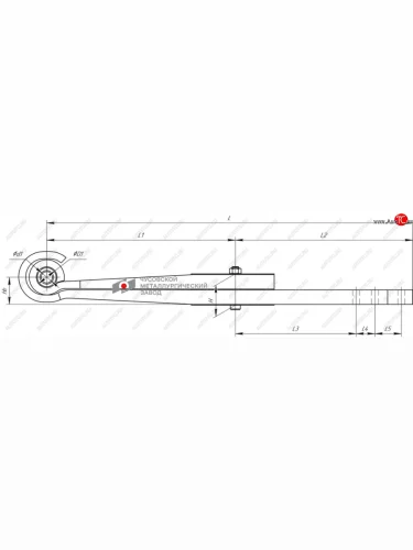 Рессора ТОНАР-1130 задняя (2 листа) полурессора (рычаг) L=1044мм ЧМЗ ЧМЗ 1003802тн
