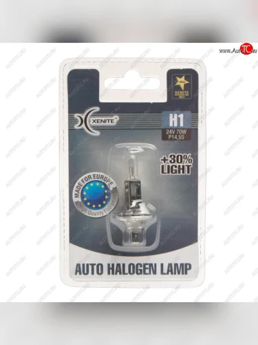 Лампа 24V H1 70W P14.5s +30% 3200К блистер (1шт.) XENITE XENITE 1007134