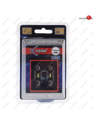 Лампа светодиодная 12V C5W SV8.5-8 36мм двухцокольная блистер (2шт.) XENITE XENITE 1009616
