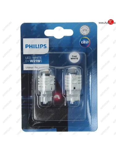Лампа светодиодная 12V W21W W3x16d 6000K блистер (2шт.) LED White Ultinon Pro3000 PHILIPS PHILIPS 11065u30cw-2бл PHILIPS 11065u30cw-2бл