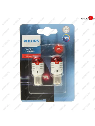 Лампа светодиодная 12V P21W BA15s блистер (2шт.) LED Red Ultinon Pro3000 PHILIPS PHILIPS 11498u30r-2бл