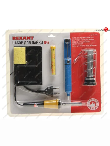 Набор для пайки (паяльник 30Вт, оловоотсос, подставка, припой) REXANT REXANT 12-0163