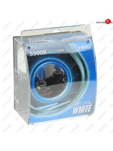 Лампа 12V H11 55W PGJ19-2 5500К бокс (2шт.) Super White HNG HNG 12115sw2