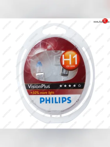 Лампа 12V H1 55W P14.5s +60% бокс (2шт.) VisionPlus PHILIPS PHILIPS 12258vps2