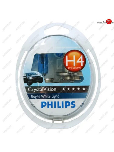 Лампа набор 12V H4 60/55W+W5W/T105 P43t бокс (2шт.+2шт.) Crystal Vision PHILIPS PHILIPS 12342cvsm PHILIPS 12342cvsm