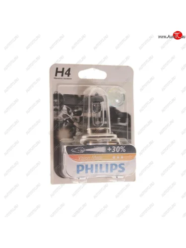 Лампа 12V H4 6055W P43t +30% блистер (1шт.) Vision Moto PHILIPS PHILIPS 12342prbw