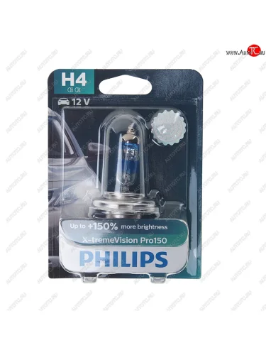 Лампа 12V H4 6055W P43t-38 +150% блистер (1шт.) X-Treme Vision Pro 150 PHILIPS PHILIPS 12342xvproбл