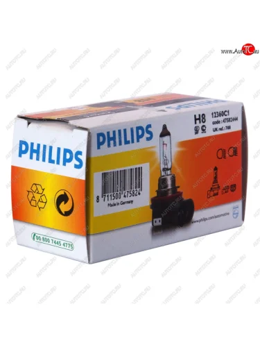 Лампа 12V H8 35W PGJ19-1 PHILIPS PHILIPS 12360c1