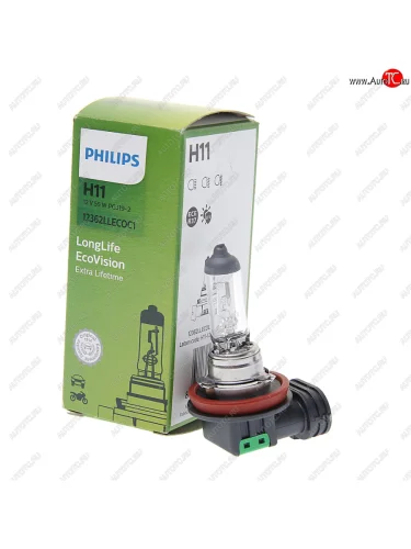 Лампа 12V H11 55W PGJ19-2 Long Life Eco Vision PHILIPS PHILIPS 12362llecoc1