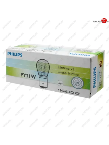 Лампа 12V PY21W BAU15s желтая Yellow Long Life Eco Vision PHILIPS PHILIPS 12496llecocp