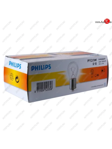 Лампа 12V PY21W BAU15s желтая Yellow PHILIPS PHILIPS 12496nacp