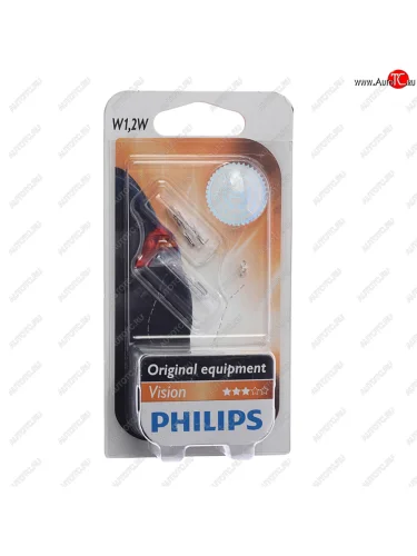 Лампа 12V W1.2W W2x4.6d блистер (2шт.) PHILIPS PHILIPS 12516b2