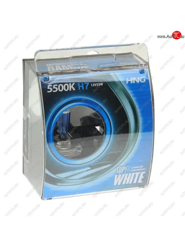 Лампа 12V H7 55W PX26d 5500К бокс (2шт.) Super White HNG HNG 12755sw2