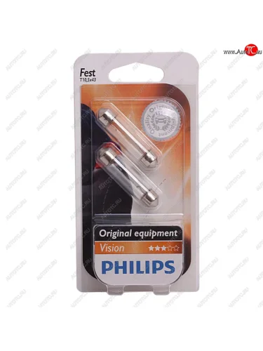 Лампа 12V C10W SV8.5-8 41мм блистер (2шт.) PHILIPS PHILIPS 12866b2