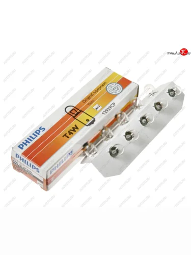 Лампа 12V T4W BA9s PHILIPS PHILIPS 12929cp