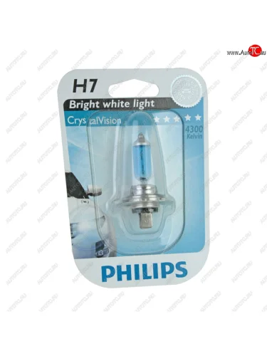 Лампа 12V H7 55W PX26d 4300K блистер (1шт.) Crystal Vision PHILIPS PHILIPS 12972cvb1 PHILIPS 12972cvb1