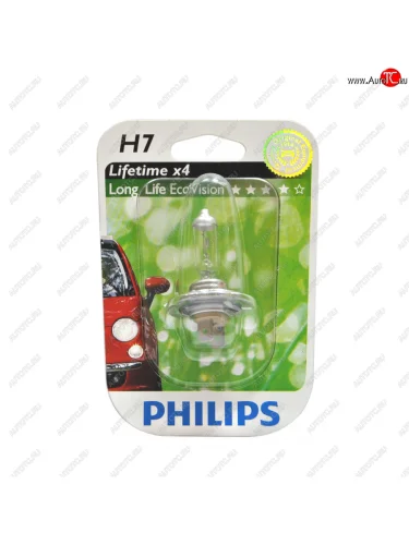 Лампа 12V H7 55W PX26d блистер (1шт.) Long Life Eco Vision PHILIPS PHILIPS 12972llecob1
